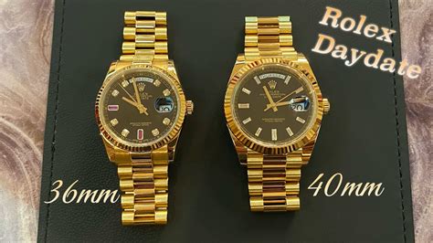 rolex daydate 36 or 40mm diffrrence|rolex day date price new.